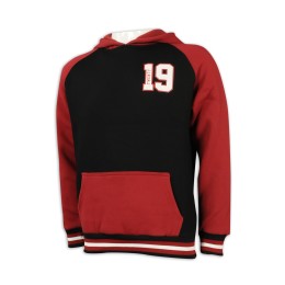 Z451 made contrast hooded sweater horn sleeves contrast color patch bag Canadian International School Sweater Clothing Factory Z451 made contrast hooded sweater horn sleeves contrast color patch bag Canadian International School Sweater Clothing Factory